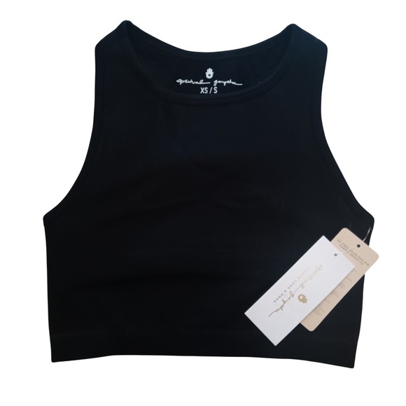 Spiritual Gangster Other - Spiritual Gangster Black Ribbed Racerback Crop Tank Top XS S Yoga Athletic